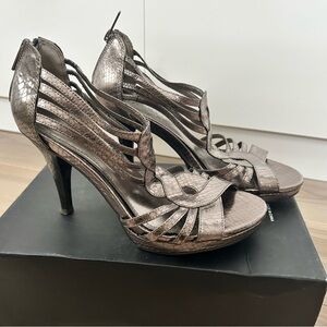 Kenneth Cole Reaction Metallic Bronze Cutout High Heels